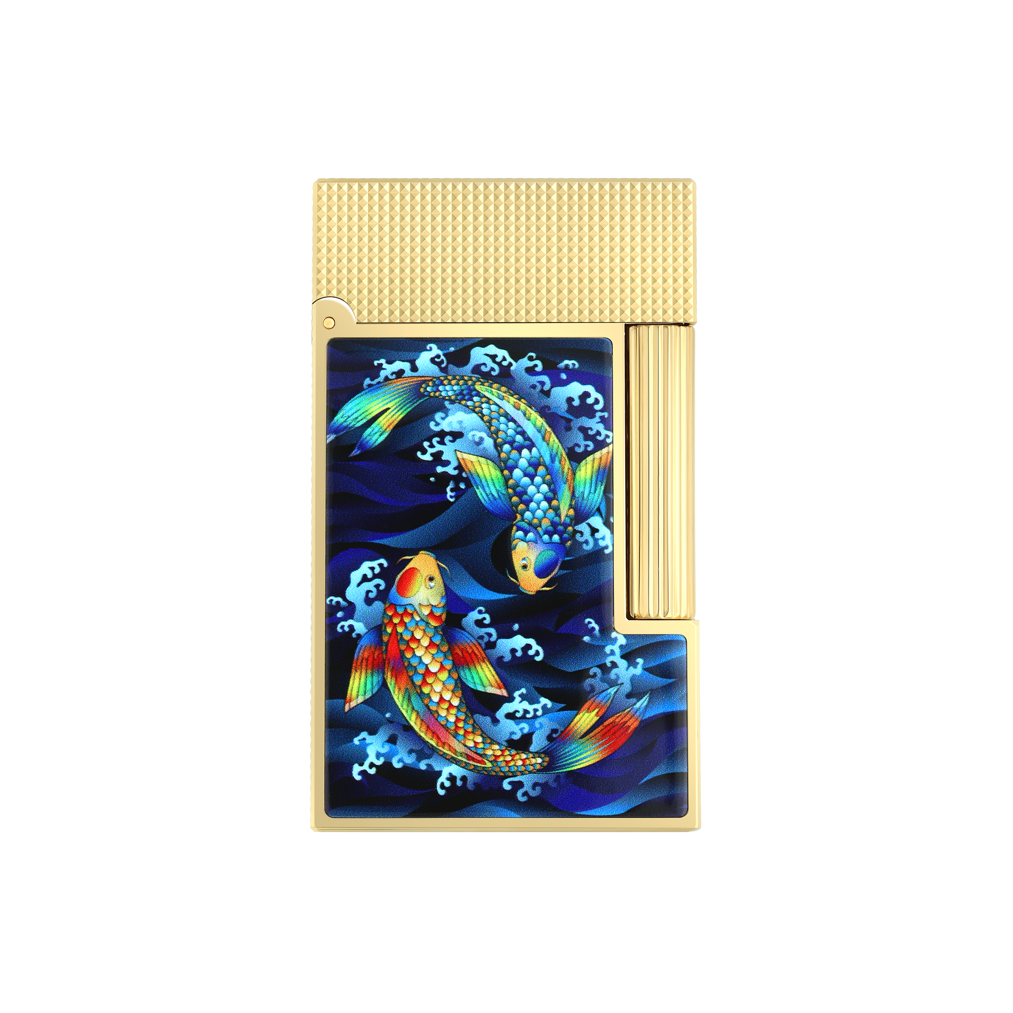 S.T. Dupont Koi Fish Ligne 2 Lighter - Blue & Gold