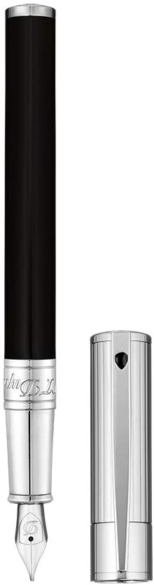 S.T. Dupont D-Initial Fountain Pen - Black & Chrome