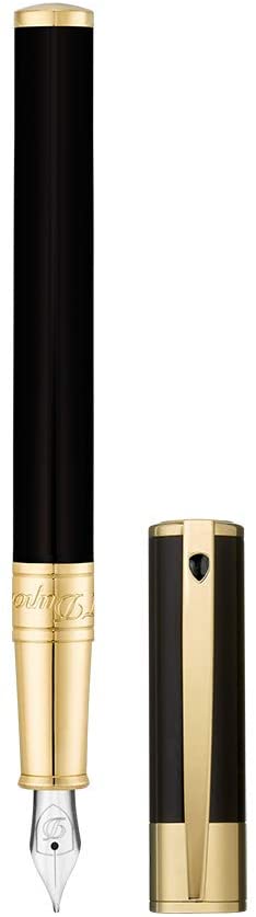 S.T. Dupont D-Initial Fountain Pen - Black & Gold