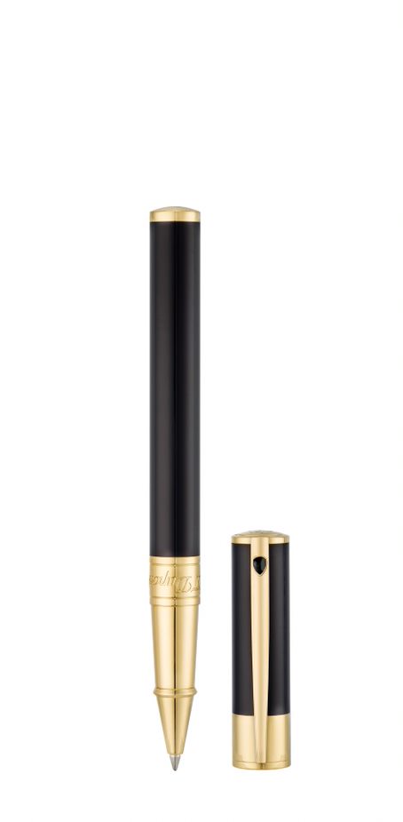 S.T. Dupont D-Initial Rollerball Pen - Black & Gold