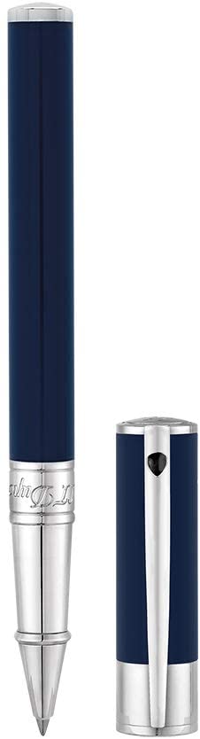 S.T. Dupont D-Initial Rollerball Pen - Blue & Chrome